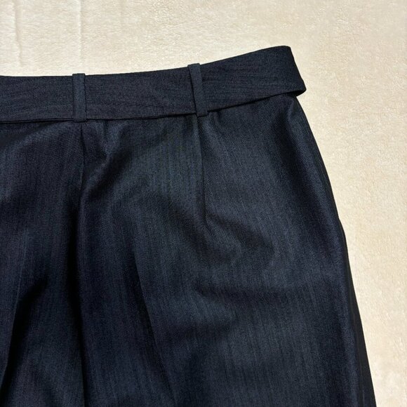 Calvin Klein Womens Paperbag Straight Leg Pants w/ Belt Sz‎ 4 Blue Career Office - Picture 9 of 13